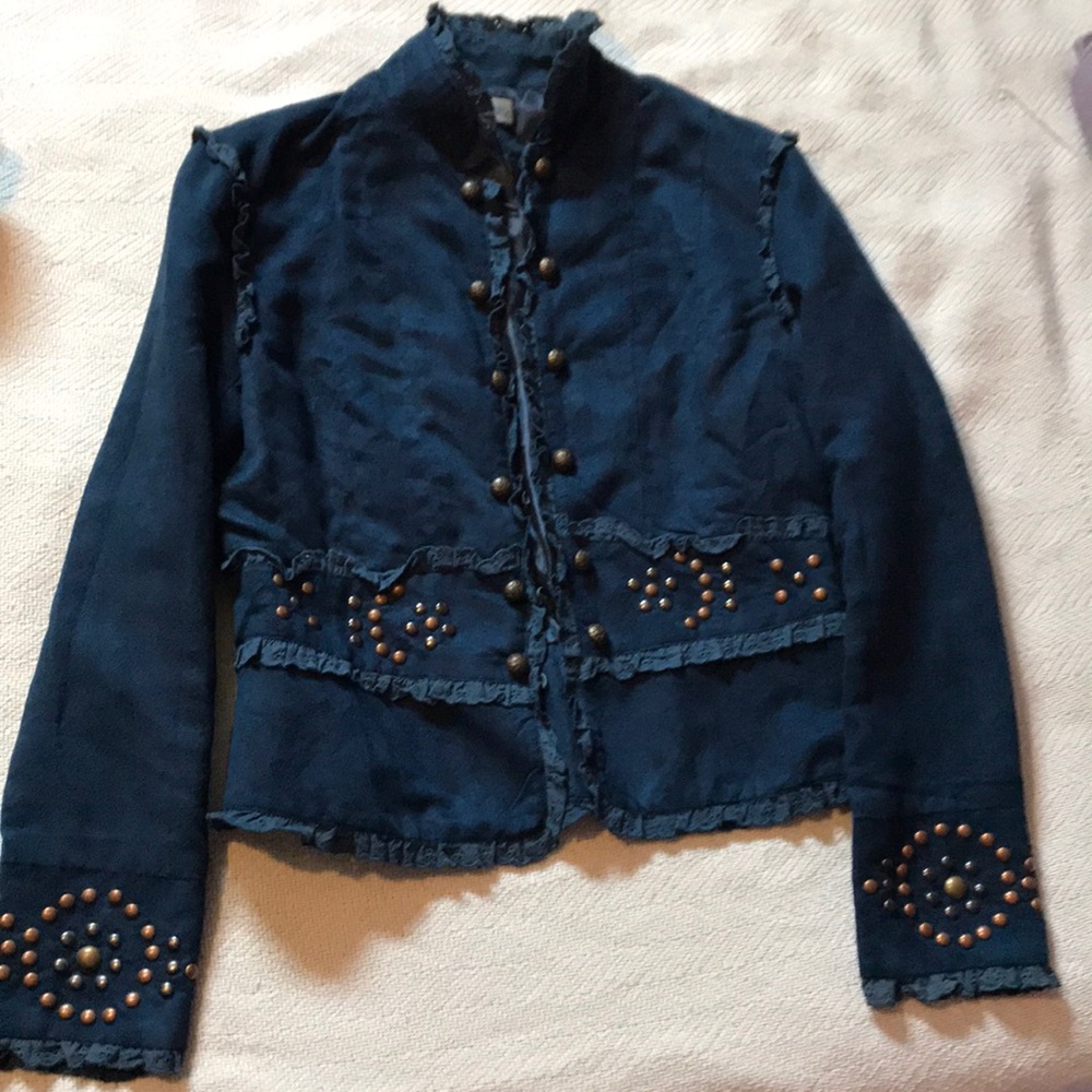 Stunning navy blue designer lightweight jacket
